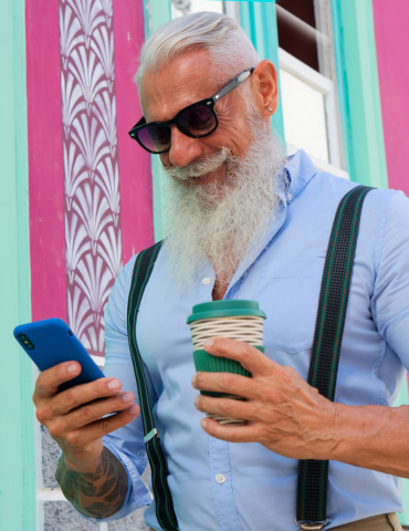 Traveler using the Travo app to discover landmarks and plan trips.